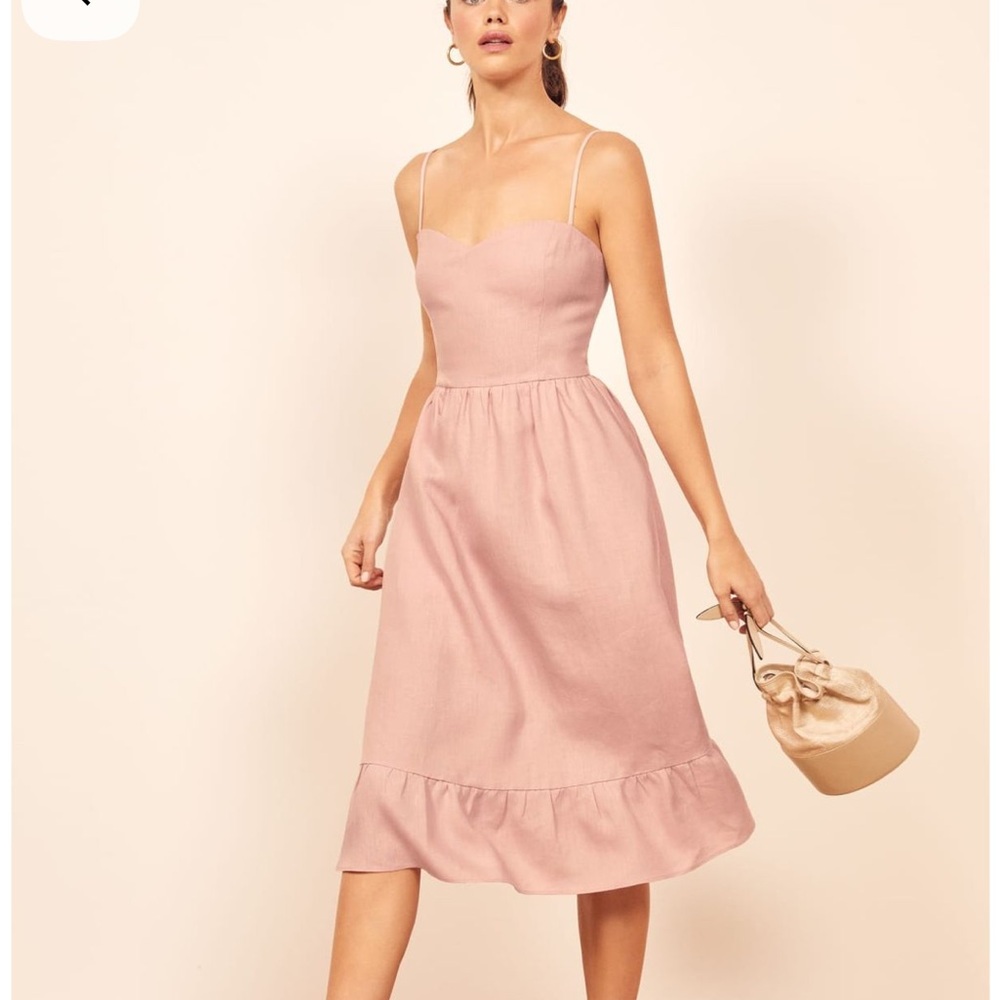 Reformation Eileen Linen Midi Dress